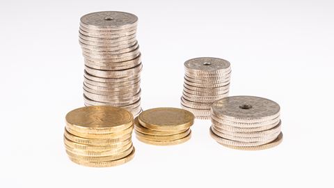 Mønter stablet