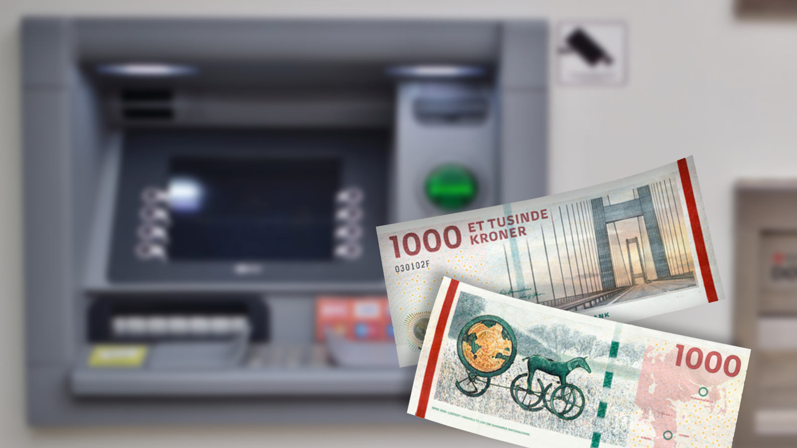 1000-kronesedler udfases 1000-kronesedler ved pengeautomat