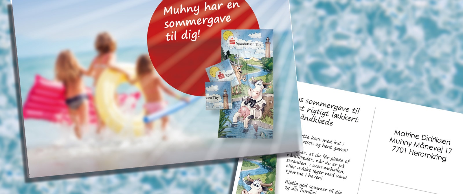 postkort håndklæde brev