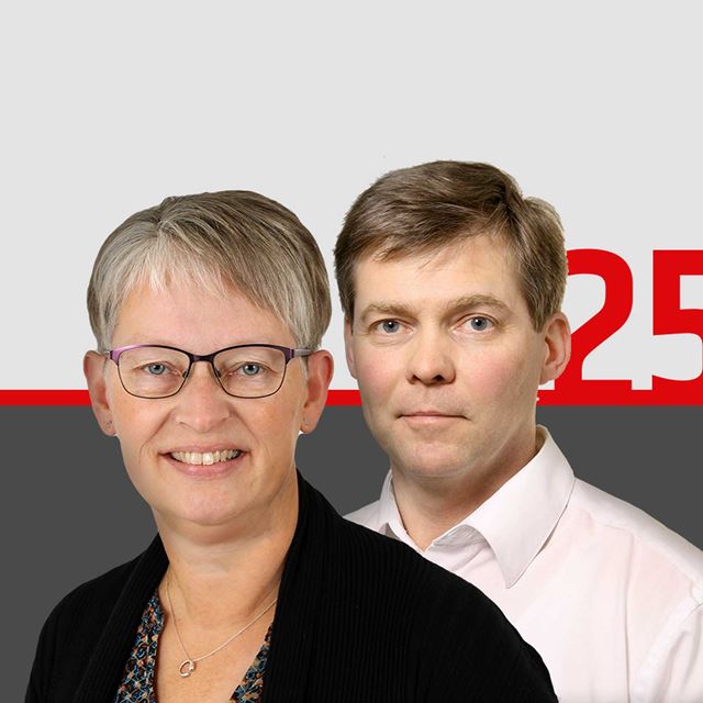 Tove og Jens Jørgen - 25 år i Sparekassen Thy