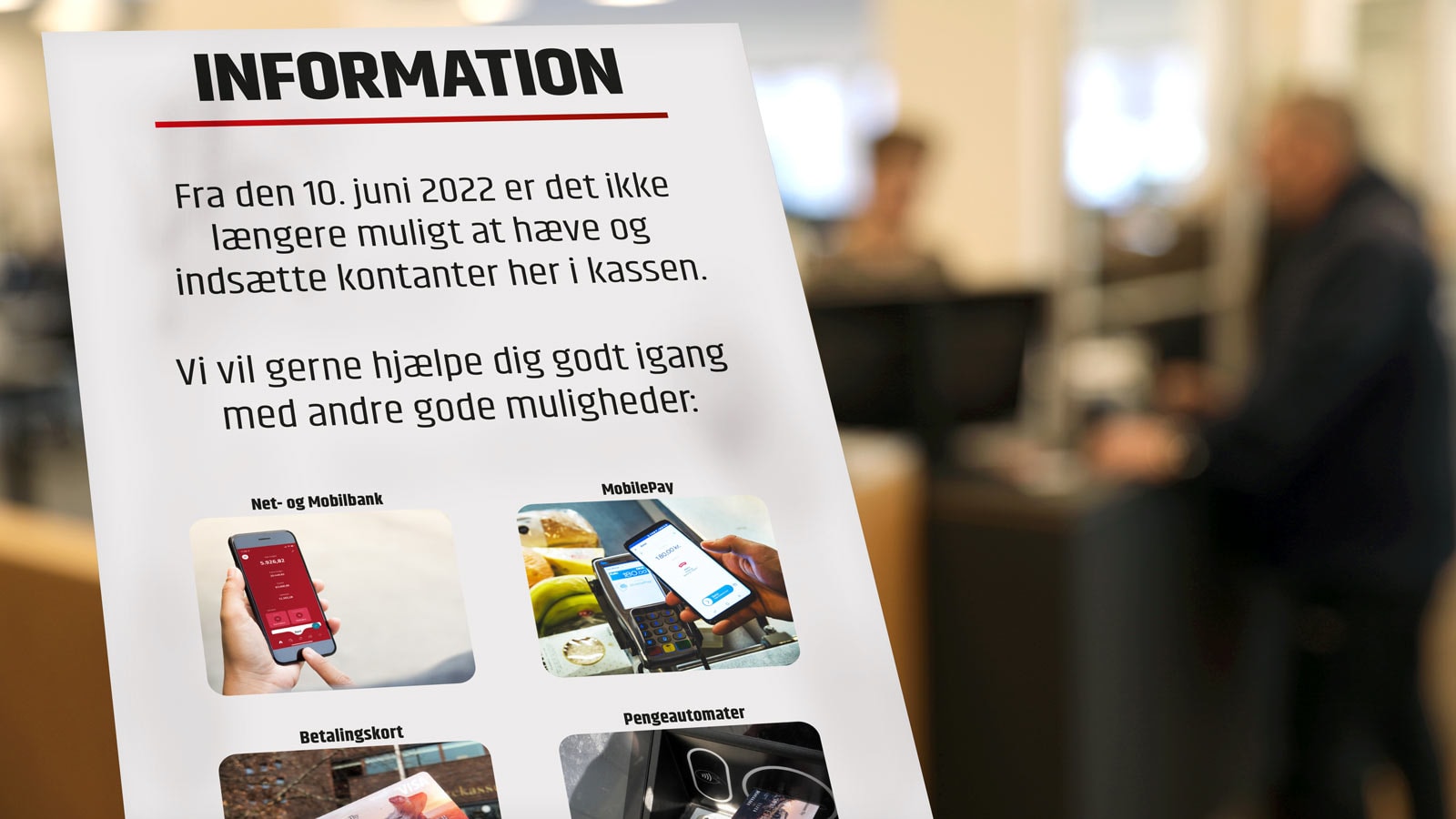 Seddel med information