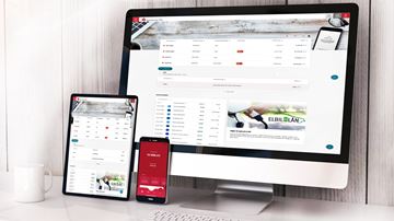 Sparekassen Thys hjemmeside på forskellige platforme