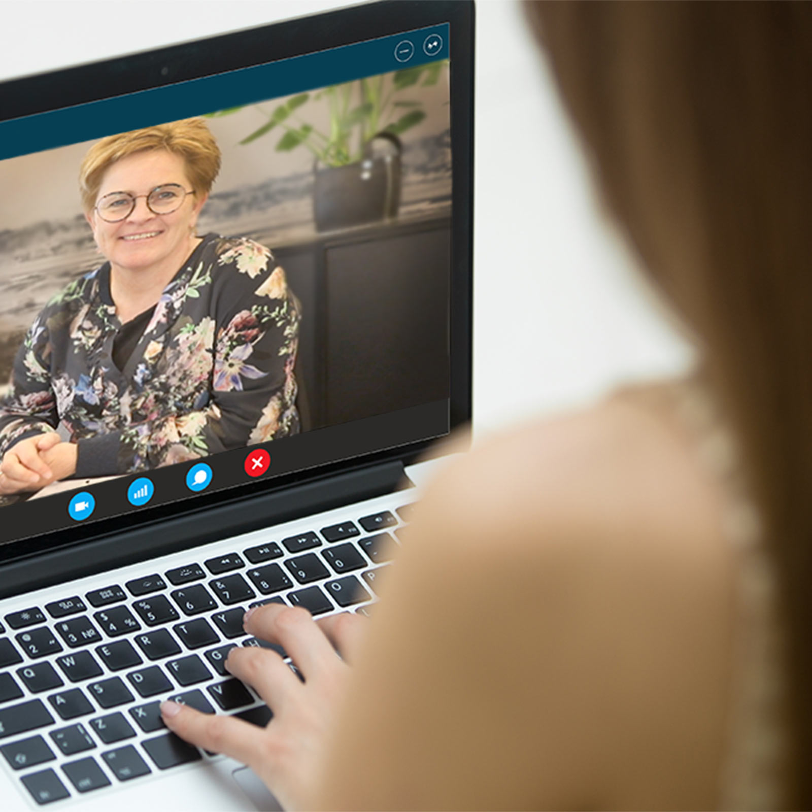 labtop med online møde